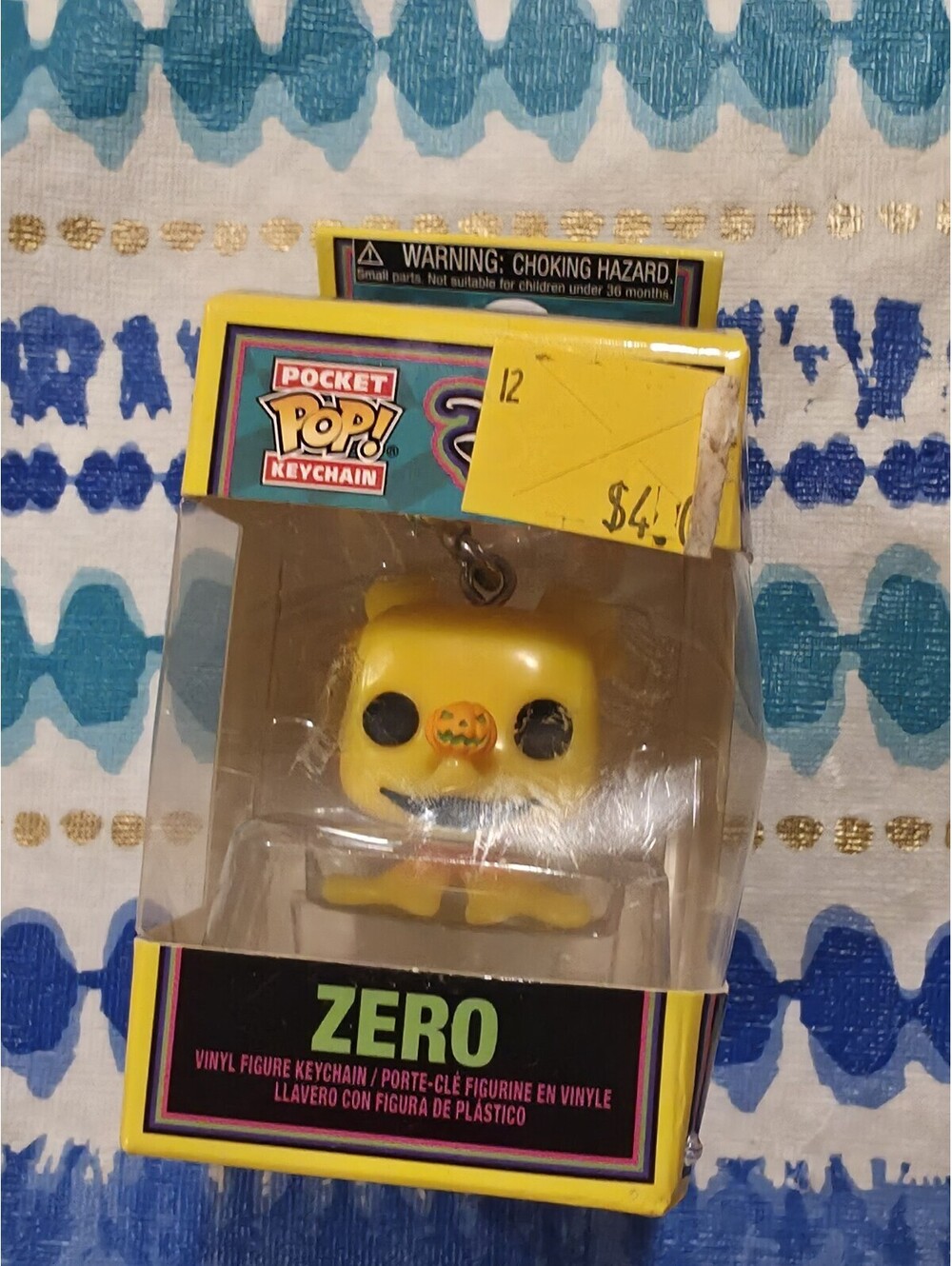FUNKO POP POCKET KEYCHAIN DISNEY THE NIGHTMARE BEFORE CHRISTMAS ZERO BLACKLIGHT
